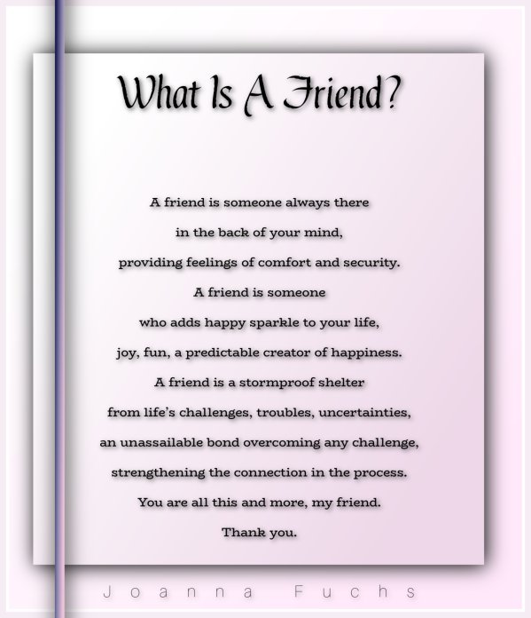 What Is a Friend-Joanna Fuchs | Friendship Poems