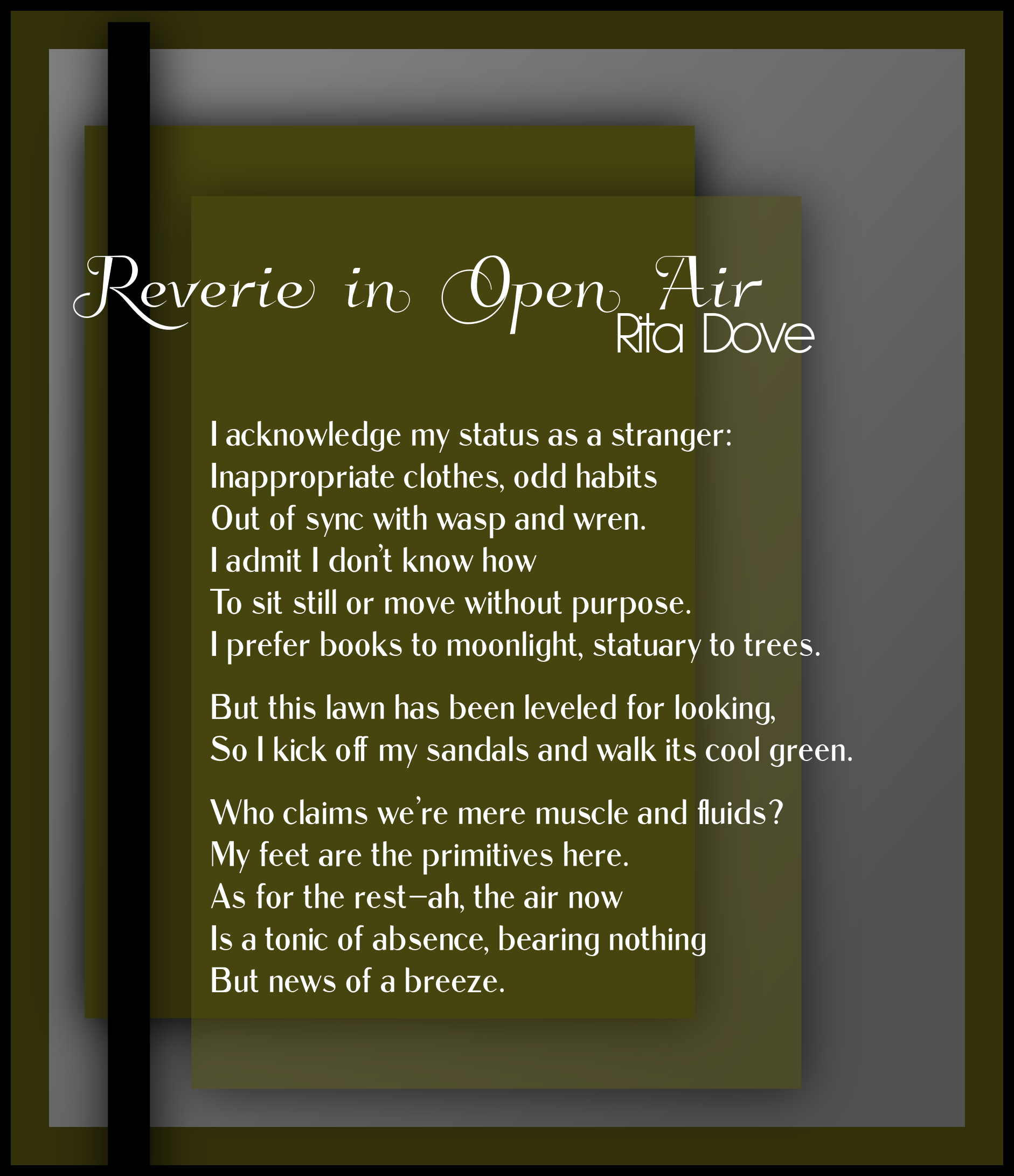 Reverie In Open Air-Rita Dove | Poetry For All Seasons and Emotions