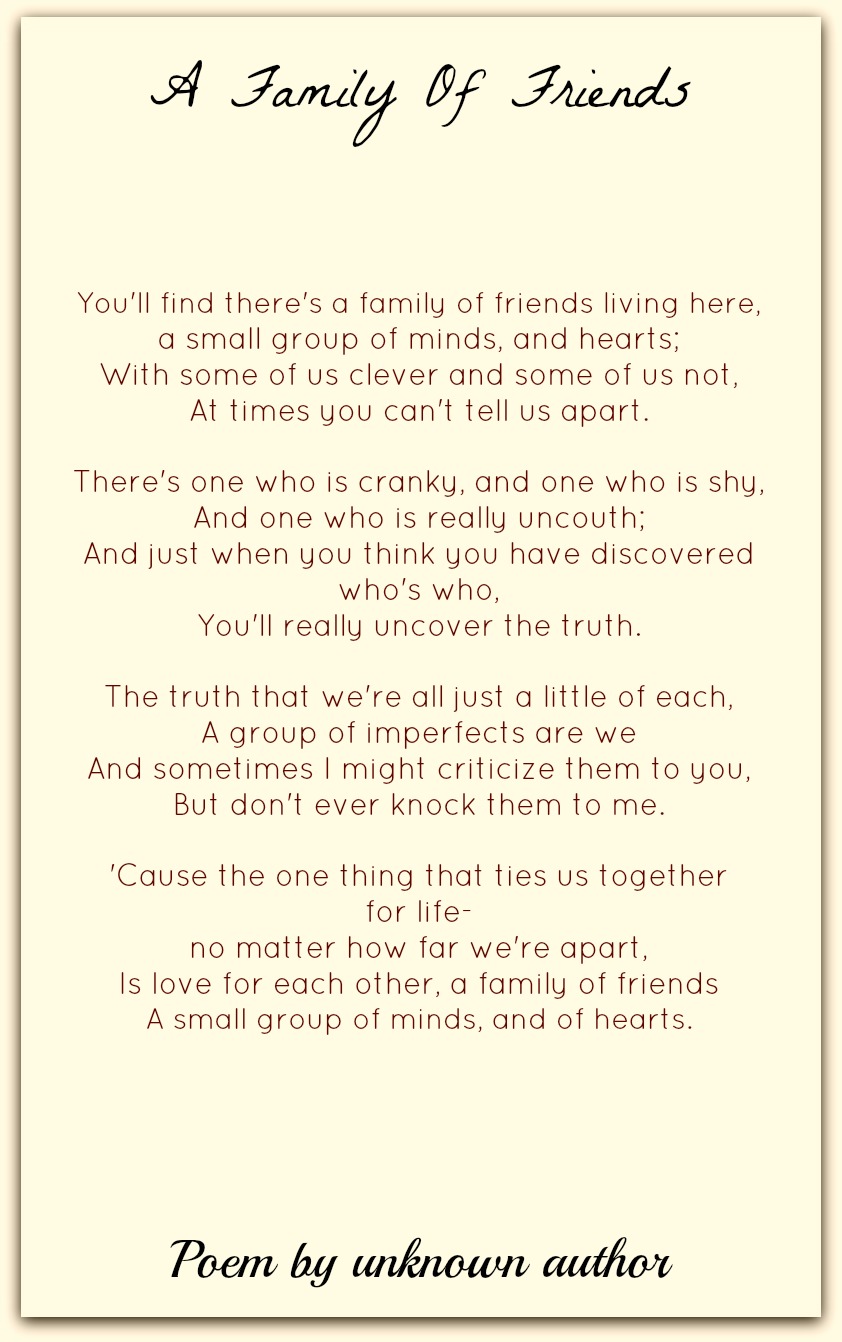 A Family Of Friends-Unknown author | Family Poems