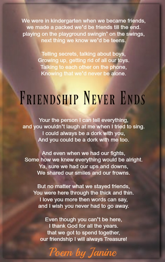 Friendship Never Ends-Janine | Friendship Poems